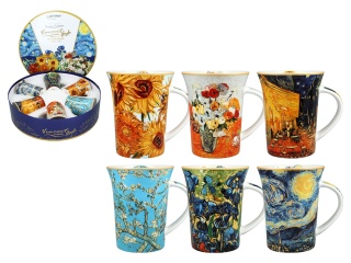 Kubki van Gogh Słoneczniki Carmani kpl 6 szt na prezent