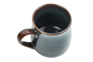 Kubek ceramiczny na grzańca zielony brązowy do herbaty kubas