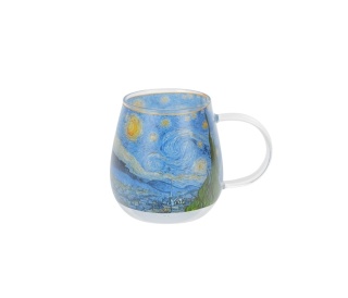 Kubek szklany baryłka do herbaty van Gogh Gwiaździsta noc Starry night