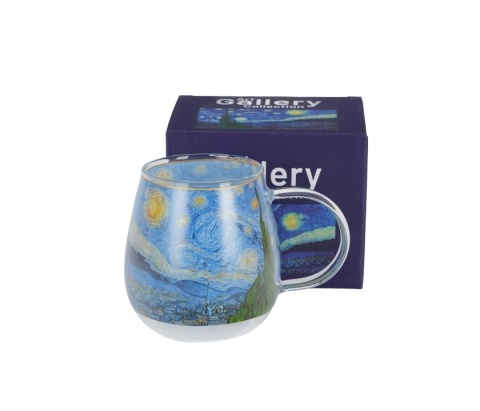 Kubek szklany baryłka do herbaty van Gogh Gwiaździsta noc Starry night