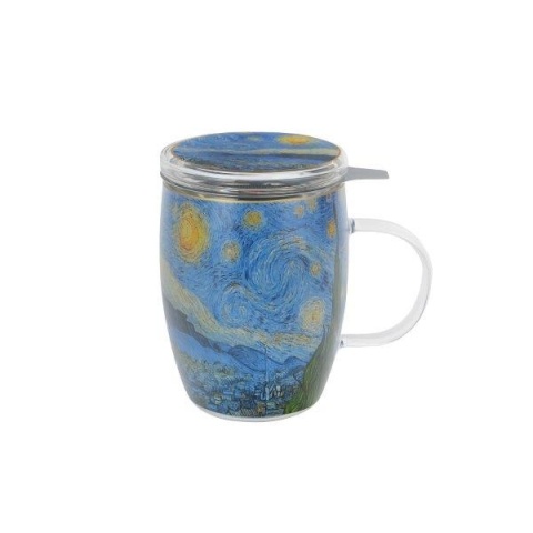Kubek szklany z podwójną ścianką zaparzacz Gogh Gwiaździsta noc Starry night