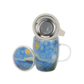 Kubek szklany z podwójną ścianką zaparzacz Gogh Gwiaździsta noc Starry night