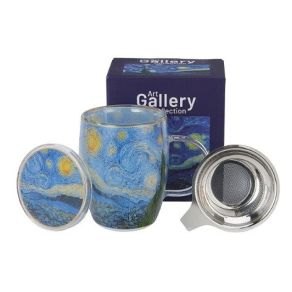 Kubek szklany z podwójną ścianką zaparzacz Gogh Gwiaździsta noc Starry night