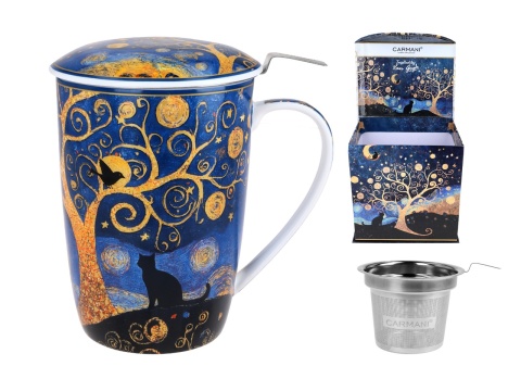 Ogromny kubek zaparzacz sitko przykrywka Carmani Gogh na urodziny