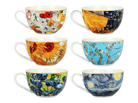 Filiżanki van Gogh Carmani filiżanka kpl 6 szt prezent Irysy