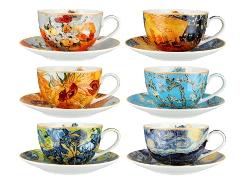 Filiżanki van Gogh Carmani filiżanka kpl 6 szt prezent Irysy