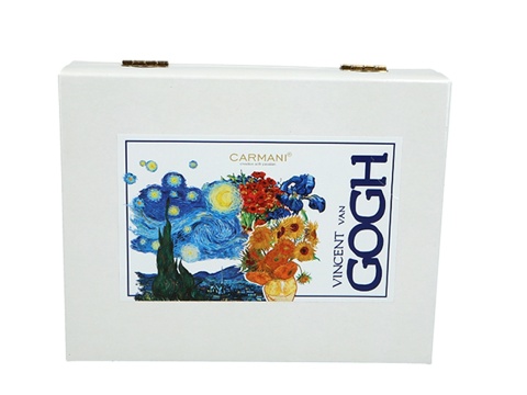 Łyżeczki deserowe kpl 6 szt+1 do cukru Gogh Carmani pozłacane