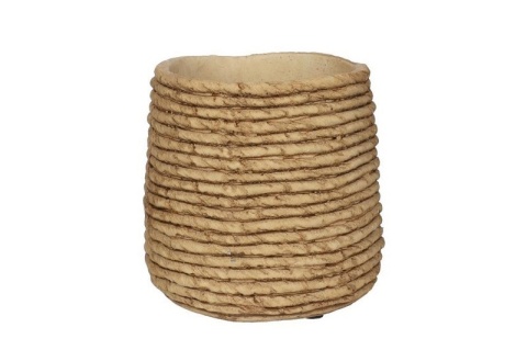 Osłonka na kwiaty doniczka ceramiczna Palma beżowa matowa