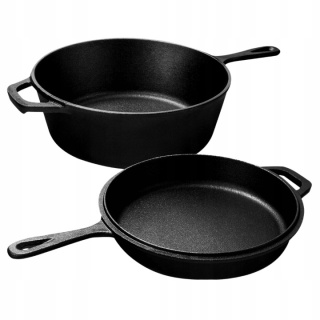 Rondel żeliwny z patelnią Hage 3w1 patelnia brytfanna garnek 26 cm indukcja
