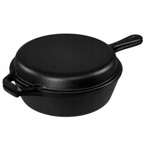 Rondel żeliwny z patelnią Hage 3w1 patelnia brytfanna garnek 26 cm indukcja