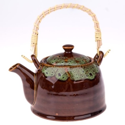 Imbryk czajnik dzbanek ceramiczny z sitkiem zaparzaczem orient brąz do herbaty na prezent