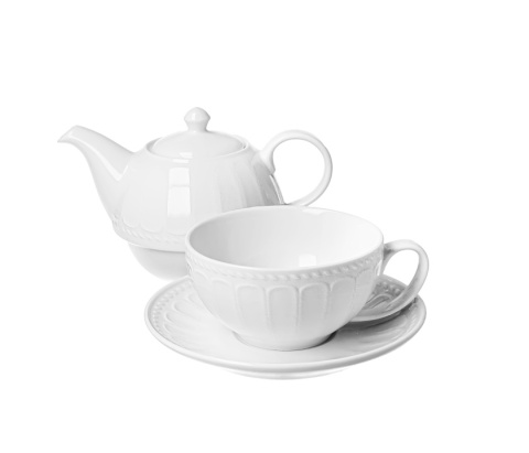 Dzbanek filiżanka zestaw tea for one biały do herbaty Twilight na urodziny