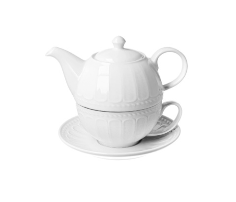 Dzbanek filiżanka zestaw tea for one biały do herbaty Twilight na urodziny