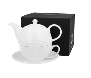 Dzbanek filiżanka zestaw tea for one biały do herbaty Twilight na urodziny