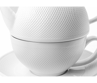 Dzbanek filiżanka zestaw tea for one biały do herbaty Diamond na prezent