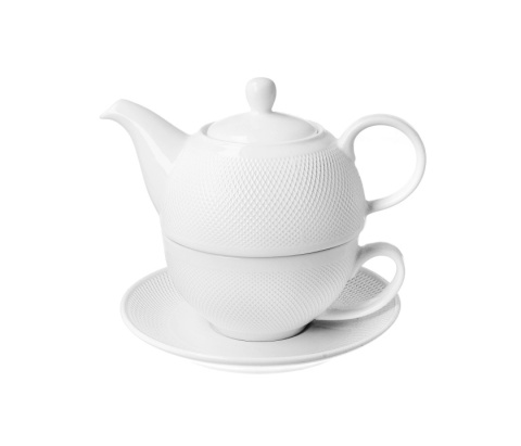 Dzbanek filiżanka zestaw tea for one biały do herbaty Diamond na prezent