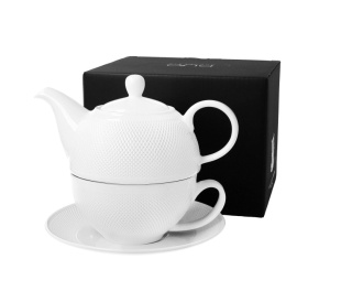 Dzbanek filiżanka zestaw tea for one biały do herbaty Diamond na prezent