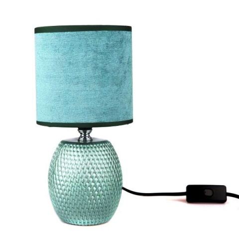 Elegancka lampa niebiesko zielona do pokoju sypialni stojąca
