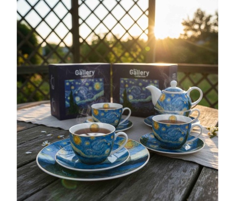 Filiżanki do espresso zestaw 2 szt Gwiaździsta noc Starry night van Gogh na prezent