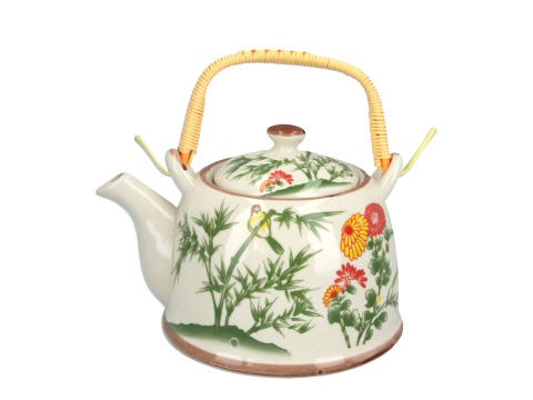 Dzbanek ceramiczny z sitkiem zaparzaczem orient w kwiaty do herbaty na prezent