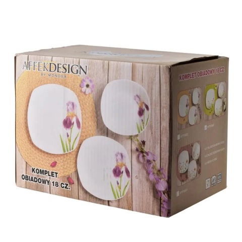 Komplet serwis obiadowy porcelana zestaw na prezent dla 6 osób lea gelb serwis w kwiaty