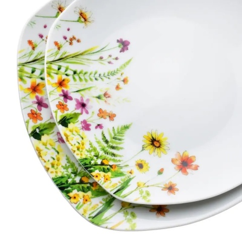 Komplet serwis obiadowy porcelana zestaw na prezent dla 6 osób lea gelb serwis w kwiaty