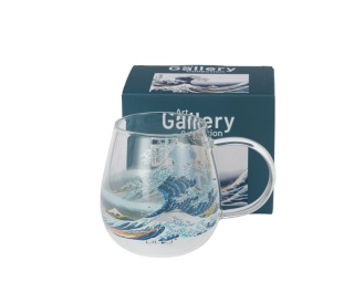 Kubek duży szklany baryłka do herbaty Great wave Hokusai wielka fala