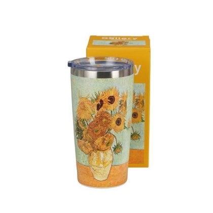 Kubek termiczny Słoneczniki van Gogh na herbatę termos prosty lekki na prezent sunflowers