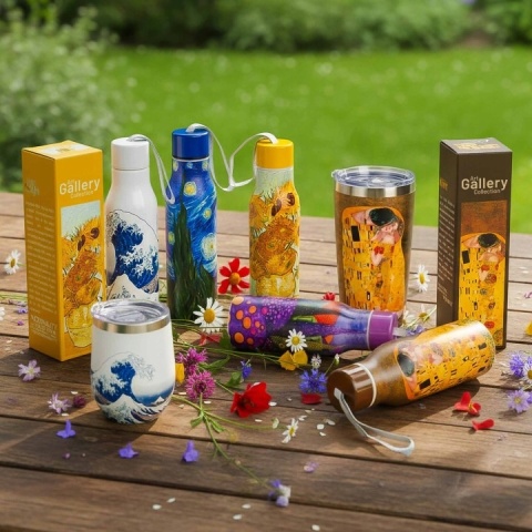 Kubek termiczny Klimt The kiss classic na herbatę termos prosty lekki na prezent Pocałunek