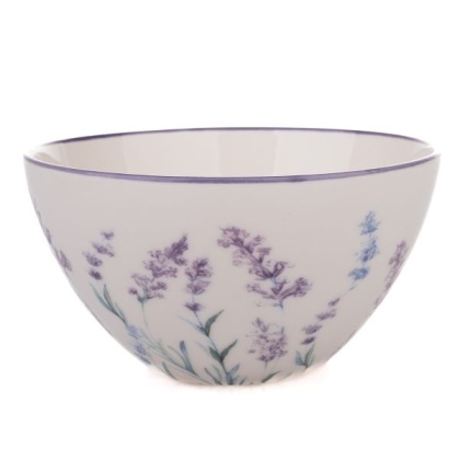 Miska do zupy miseczka porcelanowa 500ml obiadowa biała w lawenda do deserów