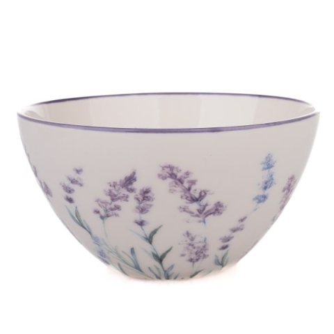 Miska do zupy miseczka porcelanowa 500ml obiadowa biała w lawenda do deserów