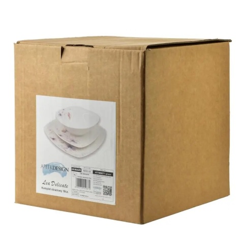 Serwis obiadowy kwadratowy lea delicate porcelana zestaw na prezent komplet 6 osób miska