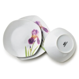 Komplet obiadowy irysy porcelana zestaw na prezent dla 6 osób lea iris serwis