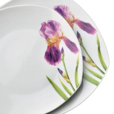 Komplet obiadowy irysy porcelana zestaw na prezent dla 6 osób lea iris serwis