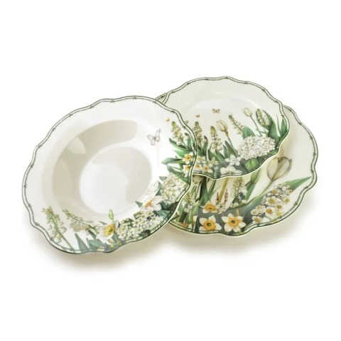 Serwis obiadowy porcelana na prezent zestaw 6 osób Lea Elegant zestaw 18 el.