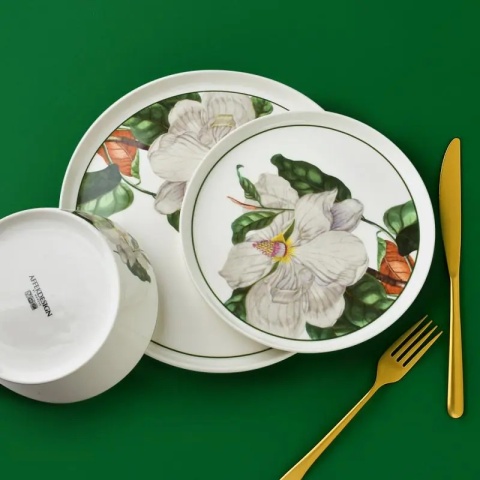 Zestaw obiadowy serwis porcelana prezent zestaw 6 osób Lea tree magnolia