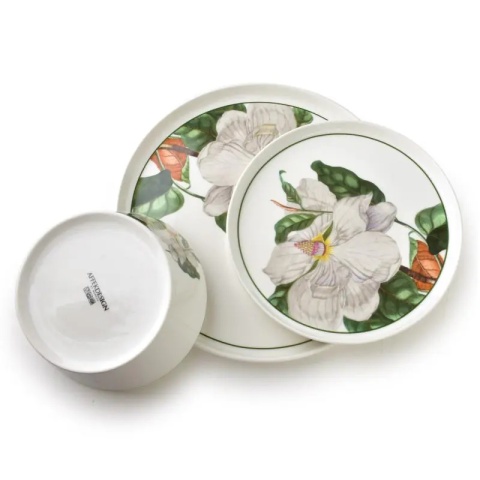 Zestaw obiadowy serwis porcelana prezent zestaw 6 osób Lea tree magnolia