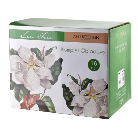 Zestaw obiadowy serwis porcelana prezent zestaw 6 osób Lea tree magnolia