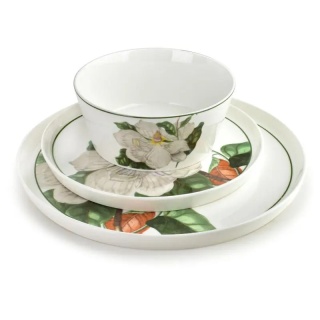 Zestaw obiadowy serwis porcelana prezent zestaw 6 osób Lea tree magnolia