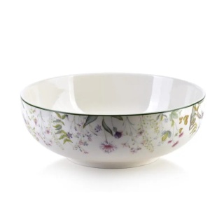 Miska obiadowa porcelanowa miseczka biała w kwiaty na zupę desery Faccia talerz głęboki