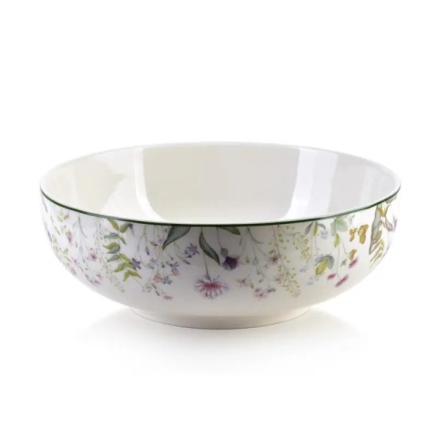 Miska obiadowa porcelanowa miseczka biała w kwiaty na zupę desery Faccia talerz głęboki