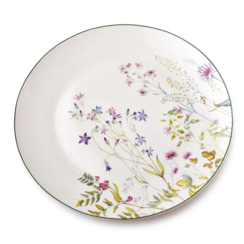 Talerz obiadowy płytki porcelanowy biały ozdobny w kwiaty Faccia duży 27,2 cm