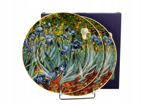 Talerze deserowe porcelanowe Van Gogh Irysy 2 szt talerz na ciasto