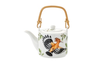 Dzbanek 2 kubki czarki zestaw do herbaty porcelana dudek ptaki Polski Hajdecka