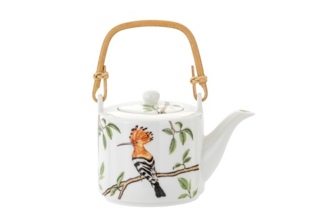 Dzbanek 2 kubki czarki zestaw do herbaty porcelana dudek ptaki Polski Hajdecka