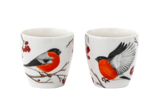 Dzbanek 2 czarki kubki komplet do herbaty porcelana gil ptaki Polski Hajdecka