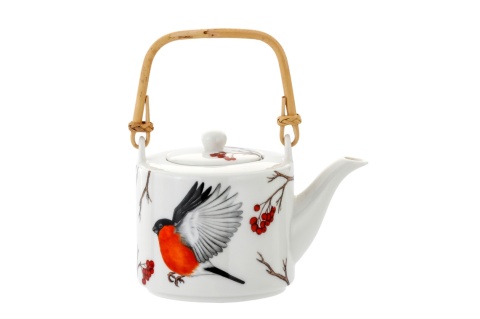Dzbanek 2 czarki kubki komplet do herbaty porcelana gil ptaki Polski Hajdecka