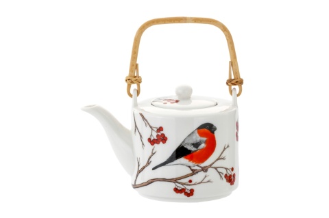 Dzbanek 2 czarki kubki komplet do herbaty porcelana gil ptaki Polski Hajdecka