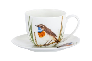 Filiżanka do kawy herbaty zestaw w pudełku Podróżniczek Hajdecka porcelana ptaki polskie