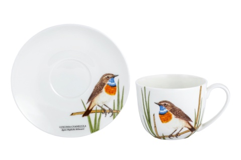 Filiżanka do kawy herbaty zestaw w pudełku Podróżniczek Hajdecka porcelana ptaki polskie